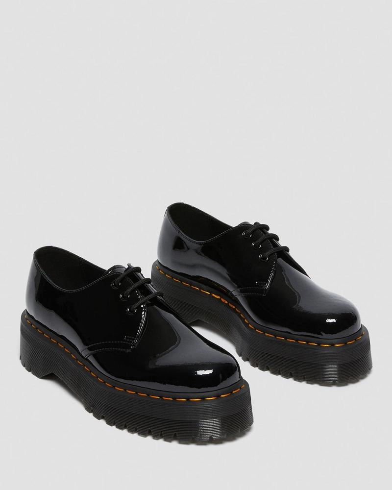 Zapatos Oxford Dr Martens 1461 Charol Cuero Plataforma Mujer Negros | MX 42VRW